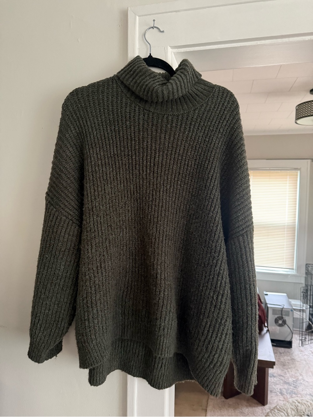 Old Navy Olive Green Ribbed Turtleneck Sweater